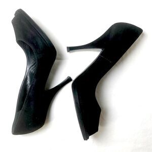 NWOT Casadei Black Square Toe Heels
